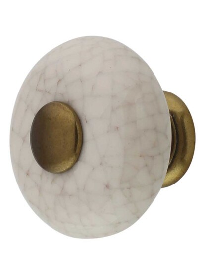 Tranquility Cabinet Knob 1 1/4 inch Diameter in Vintage Brown Crackle.